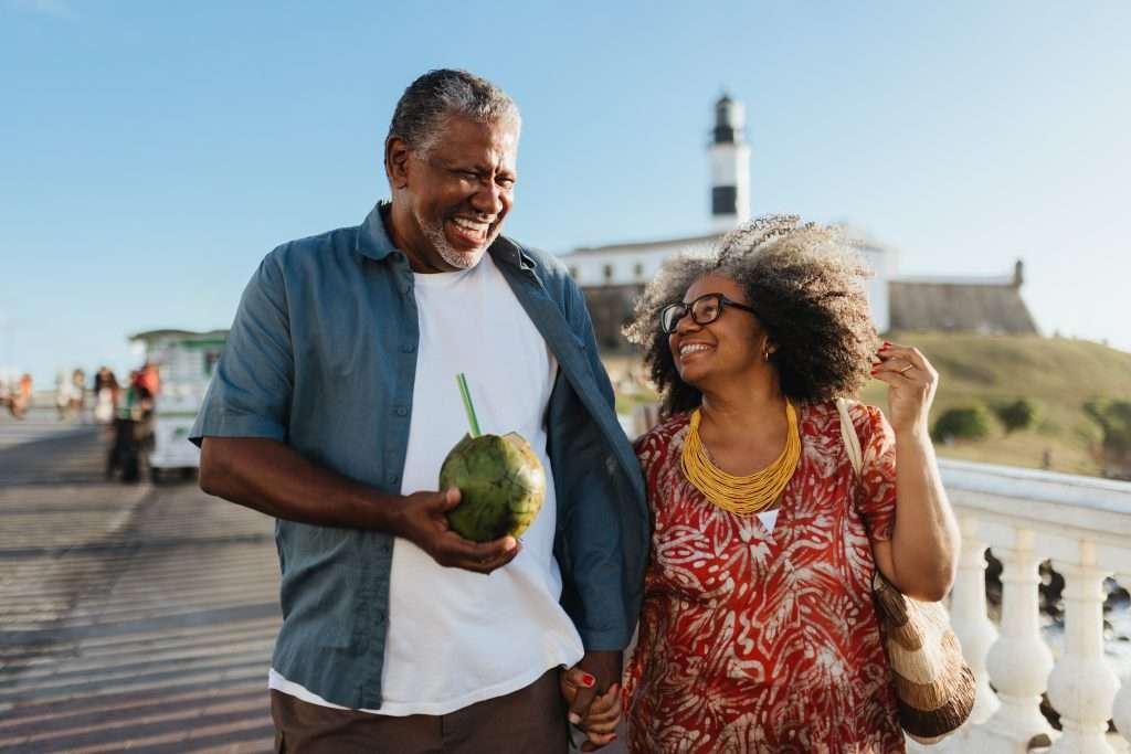 Shutterstock 2498291535 Aging couple experiences relief from depression on boardwalk after iv ketamine therapy